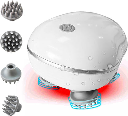 Smart Scalp Massager | Rechargeable & Portable Head Massager with 4 Rotating Nodes for Hair Growth, Relaxation & Stress Relief Massager